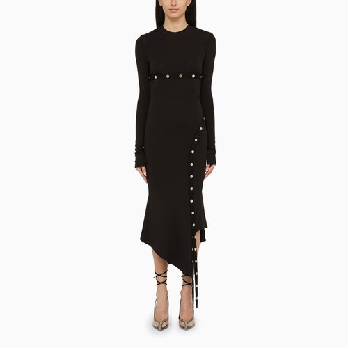 Black midi dress with snap buttons - The Attico - Modalova