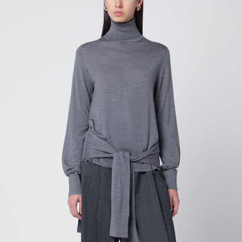 Grauer Rollkragenpullover mit Doppelmanschette - TOTEME - Modalova