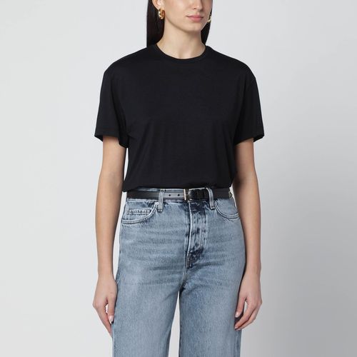 T-shirt nera in misto cotone organico - TOTEME - Modalova