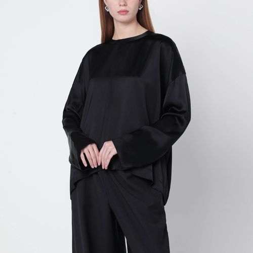 Black oversized satin blouse - TOTEME - Modalova
