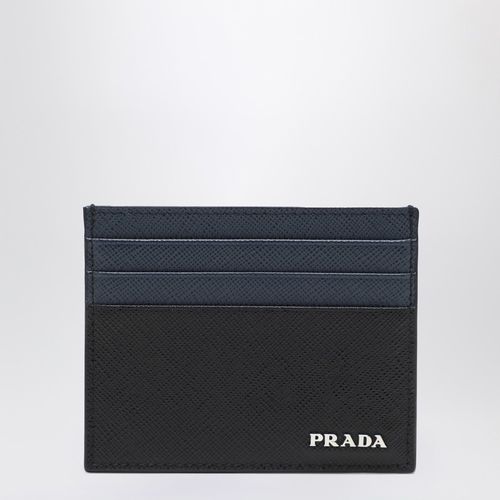 Card holder in Saffiano blue/black - Prada - Modalova