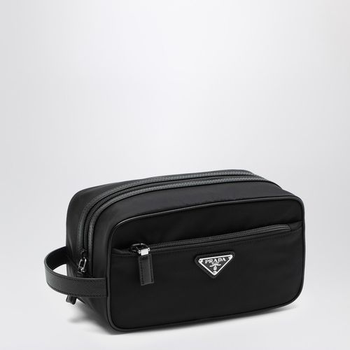 Black Re-Nylon and leather pouch - Prada - Modalova