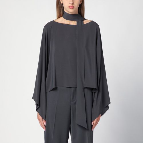 Dark grey blouse with shawl - Federica Tosi - Modalova