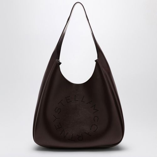 Black Leather Hobo Bag with Logo - Stella McCartney - Modalova