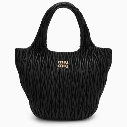 Borsa shopping Miu Wander nera matelassé - Miu Miu - Modalova