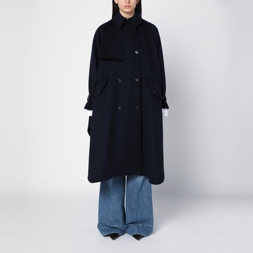 Dunkelblauer weiter, zweireihiger Trenchcoat aus Wolle - Stella McCartney - Modalova