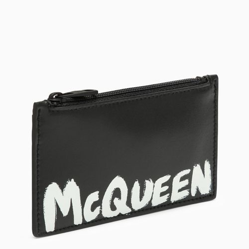 Portacarte con zip in pelle con logo - Alexander McQueen - Modalova