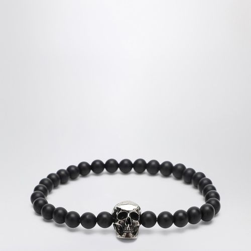 Bracciale Skull con perle nero - Alexander McQueen - Modalova