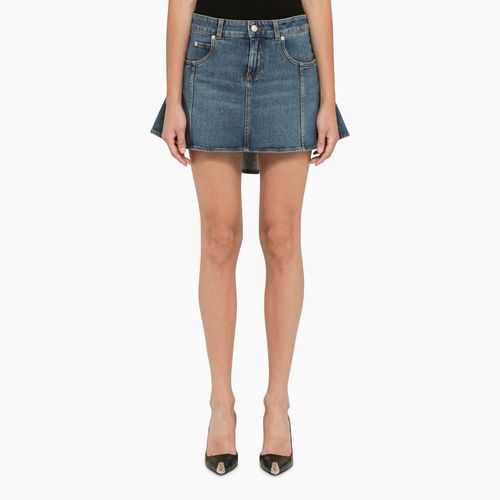 Blue denim miniskirt - Alexander McQueen - Modalova