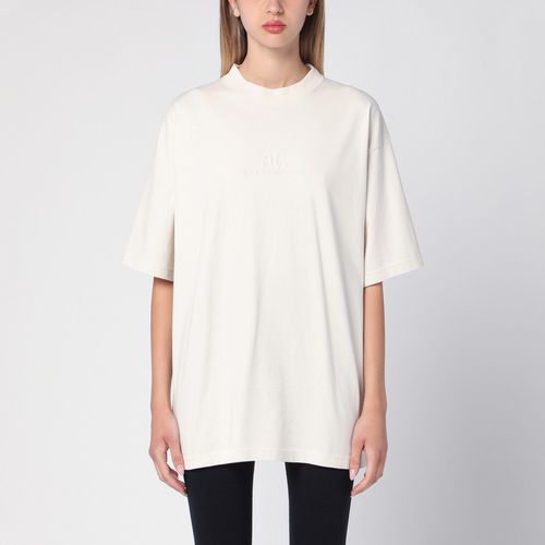 Ecrufarbenes Oversize-T-Shirt mit Logo - Balenciaga - Modalova