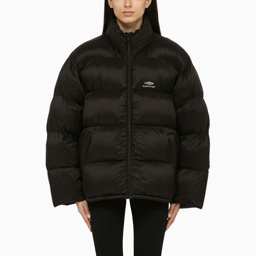 Black nylon down jacket with logo - Balenciaga - Modalova