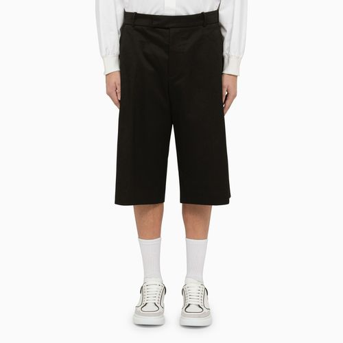 Bermuda baggy nero in cotone - Alexander McQueen - Modalova