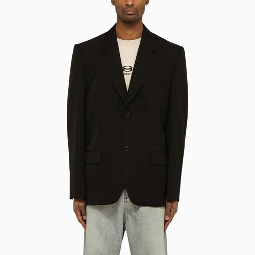 Black wool single-breasted jacket - Balenciaga - Modalova