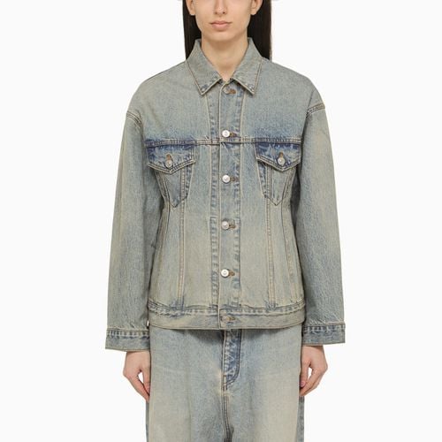 Giacca azzurra effetto slavato in denim - Balenciaga - Modalova