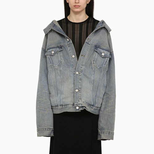 Giacca Off Shoulder chiaro in denim - Balenciaga - Modalova