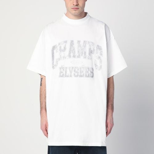 T-shirt over Champs-Elysées bianca - Balenciaga - Modalova