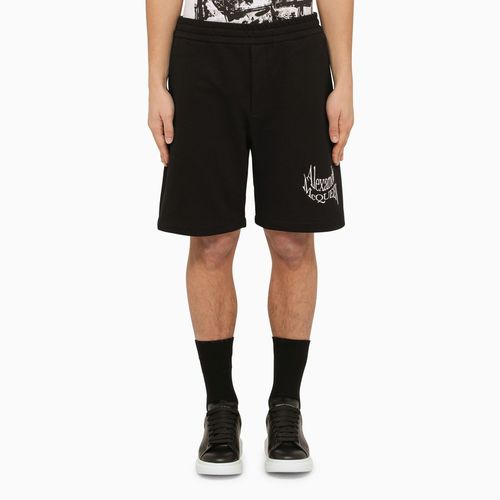 Bermuda shorts with distorted logo - Alexander McQueen - Modalova