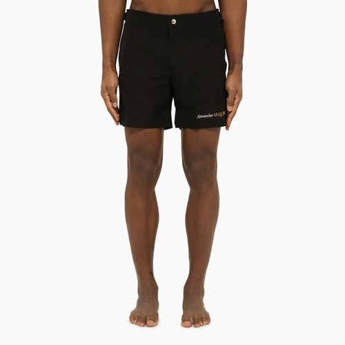 Schwarze Badehose mit Logo - Alexander McQueen - Modalova