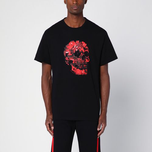 Black cotton T-shirt with print - Alexander McQueen - Modalova