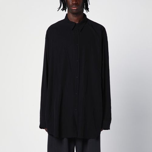 Camicia oversize nera effetto stropicciato - Balenciaga - Modalova