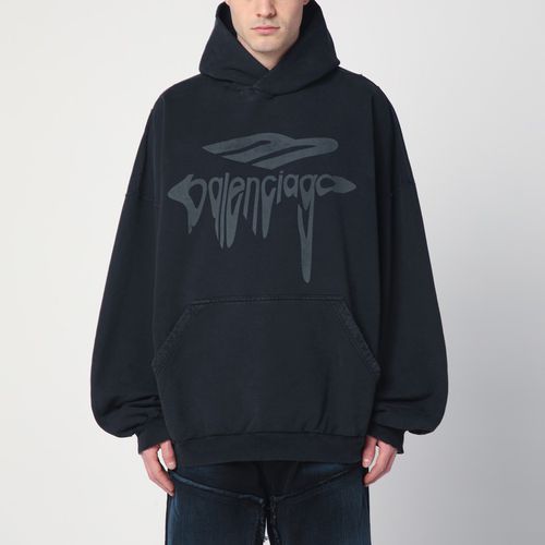 Schwarzer ausgewaschener Hoodie 3B Liquified - Balenciaga - Modalova