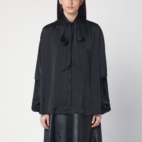 Black satin blouse with bow - Balenciaga - Modalova