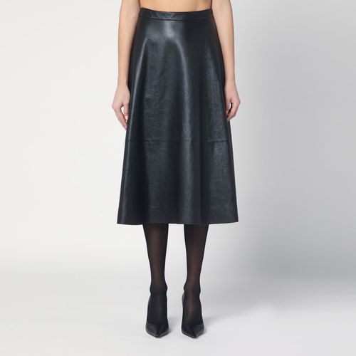 Black leather flared skirt - Balenciaga - Modalova