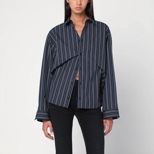 Camicia a righe blu navy in cotone - Balenciaga - Modalova