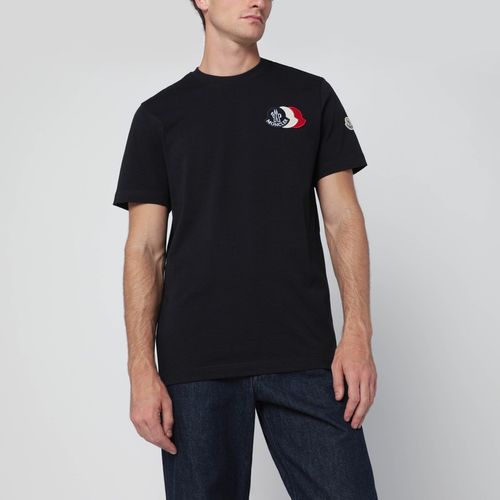 T-shirt con logo tricolore ricamato - Moncler - Modalova