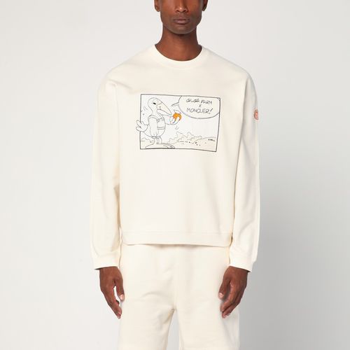Sweatshirt in Elfenbeinweiß aus Baumwolle - Moncler X Gilga Farm by Donald Glover - Modalova