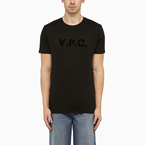 Logoed black crew-neck t-shirt - A.P.C. - Modalova