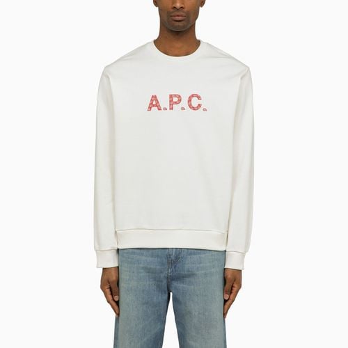 Rotes Sweatshirt mit Rundhalsausschnitt und Logo - A.P.C. - Modalova