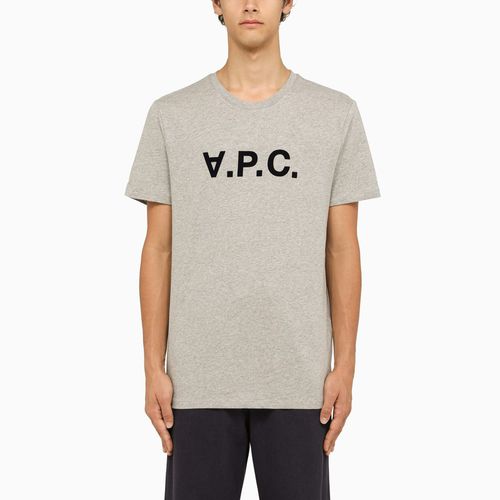 Logoed grey crew-neck t-shirt - A.P.C. - Modalova