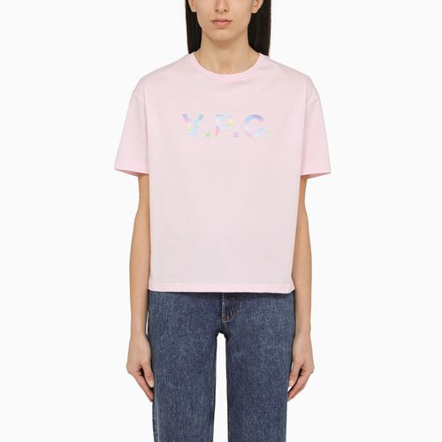 T-shirt rosa in cotone con logo - A.P.C. - Modalova