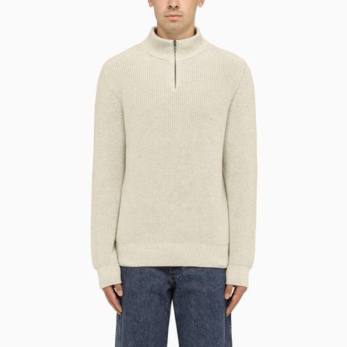 Kittfarbener Rollkragenpullover aus Baumwolle - A.P.C. - Modalova