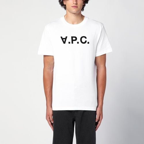 T-shirt bianca in cotone con logo - A.P.C. - Modalova