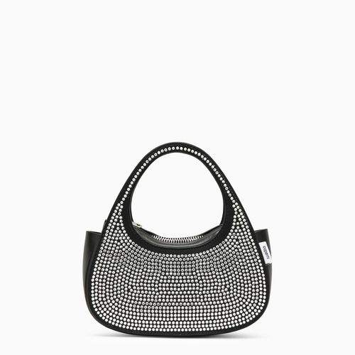 Micro Baguette Swipe Bag nera con cristalli in pelle - COPERNI - Modalova