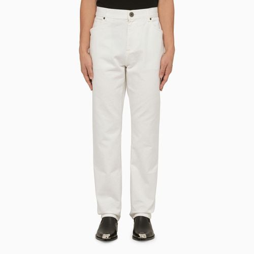 Regular white cotton trousers - Balmain - Modalova