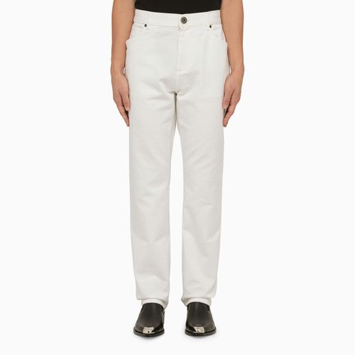 Regular white cotton trousers - Balmain - Modalova