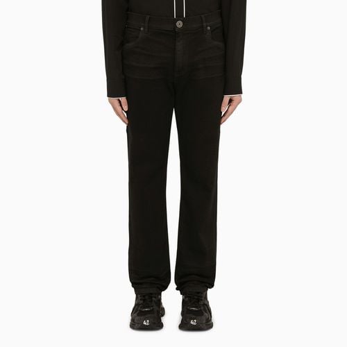 Black regular jeans with embroidery - Balmain - Modalova