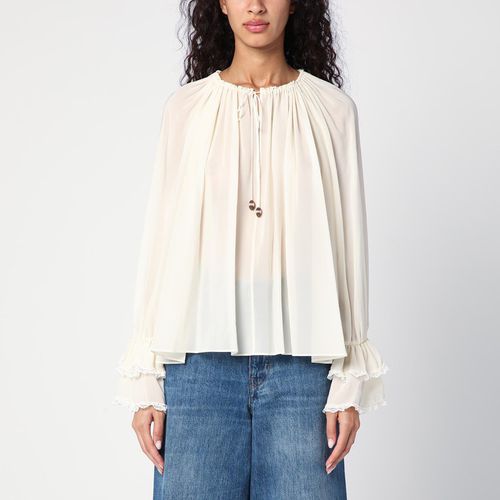 Blusa avorio in seta con coulisse - Chloé - Modalova