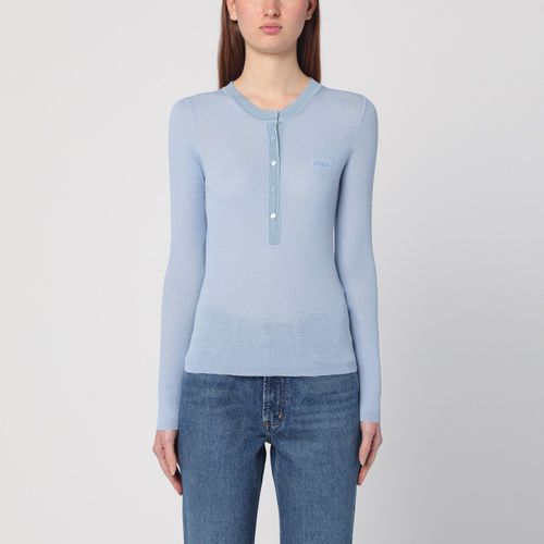 Maglia azzurra in lana a costine - Chloé - Modalova