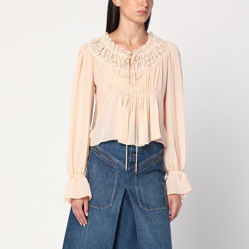 Camicia con laccetto in georgette di seta - Chloé - Modalova