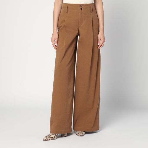 Pantaloni a palazzo marroni in cotone - Chloé - Modalova