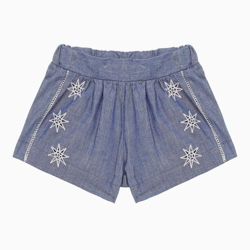 Blue cotton shorts with embroidery - Chloé - Modalova