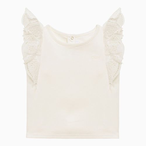 White cotton tank top with ruffles - Chloé - Modalova