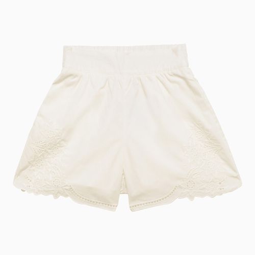 Short bianco in cotone con ricami - Chloé - Modalova