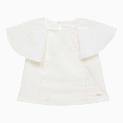 Blusa bianca in cotone con ricami - Chloé - Modalova