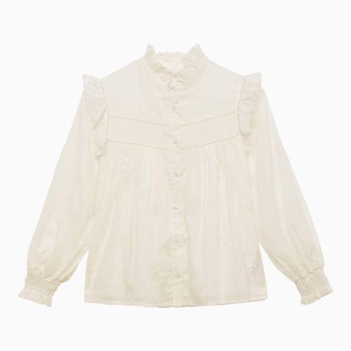 Camicia bianca in cotone con ricami - Chloé - Modalova