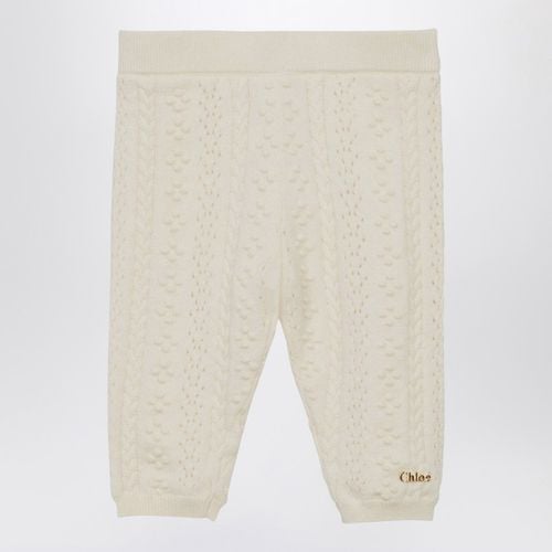 Ivory embroidered cotton and wool legging - Chloé - Modalova